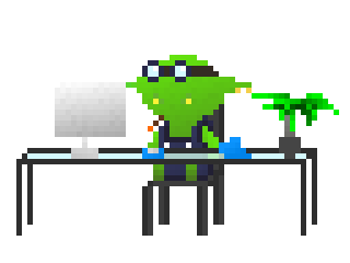 Goblin at a desk animation